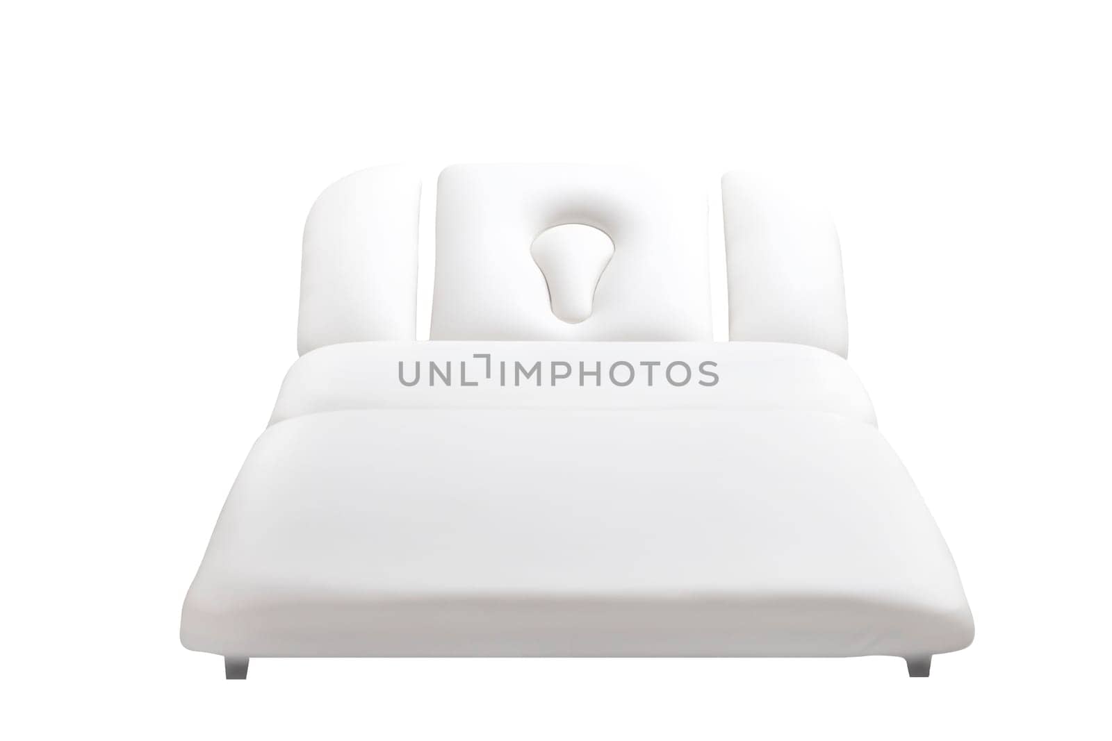 massage couch isolated on white, cosmetic procedures