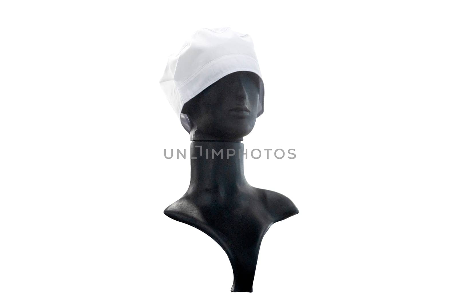 medical cap on mannequin isolated on white, hospital
