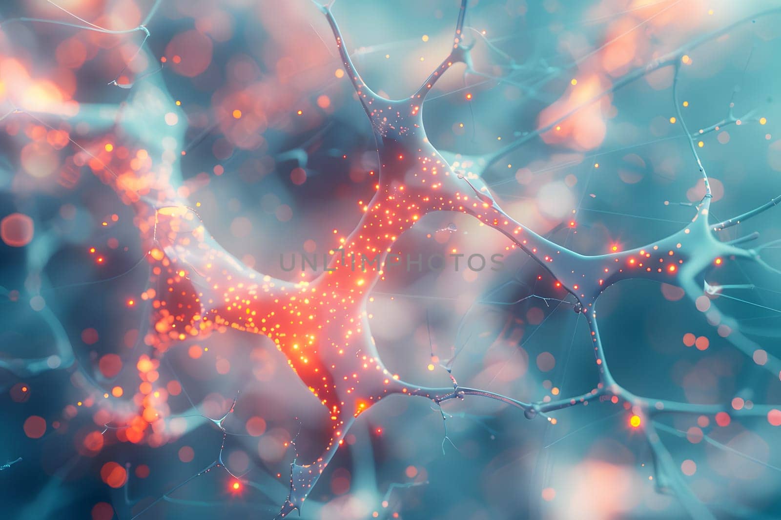 a computer generated image of a nerve cell in the brain by Nadtochiy