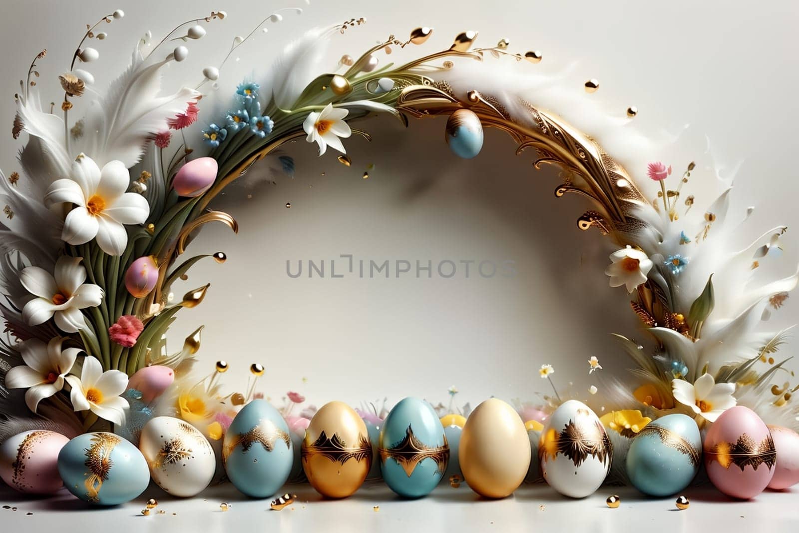 Easter greeting card, colorful Easter eggs by Rawlik