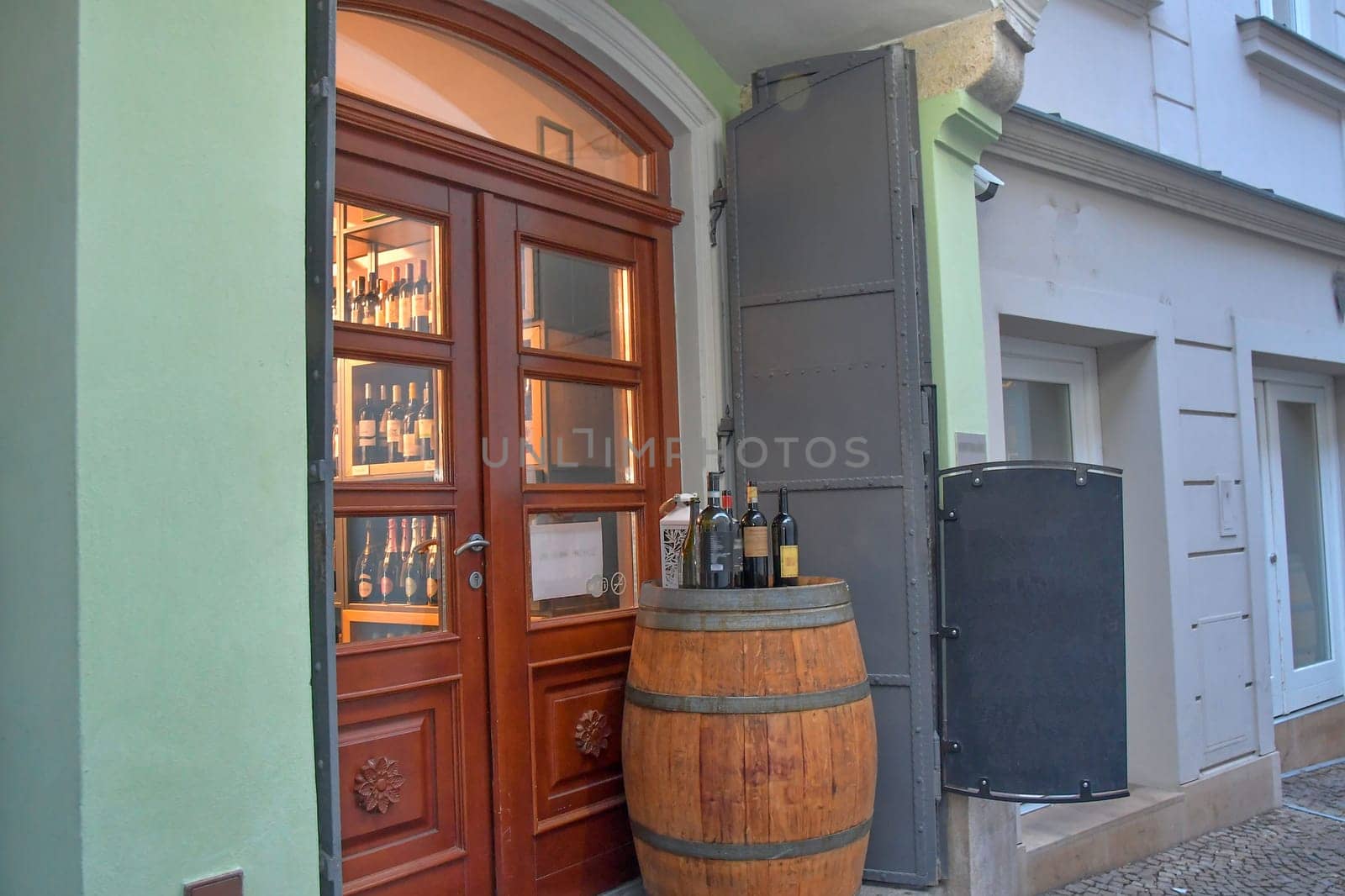 Vine shop. Outside view at Vine shop. Outside view at vinotheque by roman_nerud