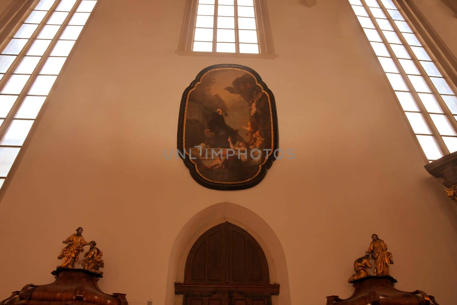 BRNO, THE CZECH REPUBLIC - DECEMBER 28, 2018: The Church of St. Jacob the Elder is a late Gothic three-nave hall church located on the Jakub Square in the Brno.