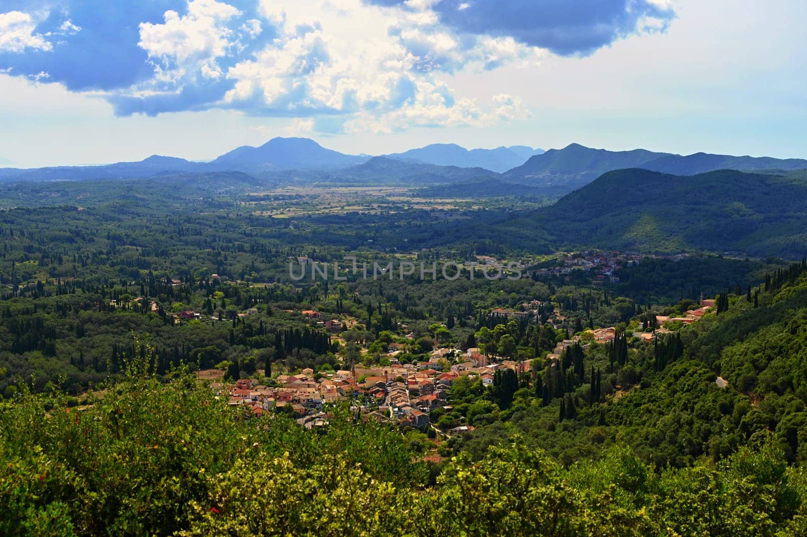 Beautiful landscape with nature. Concept for travel and summer vacation. Greece-island of Corfu.