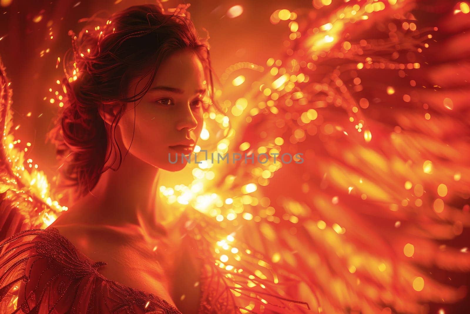 A woman with a Phoenix winged angelic appearance by itchaznong