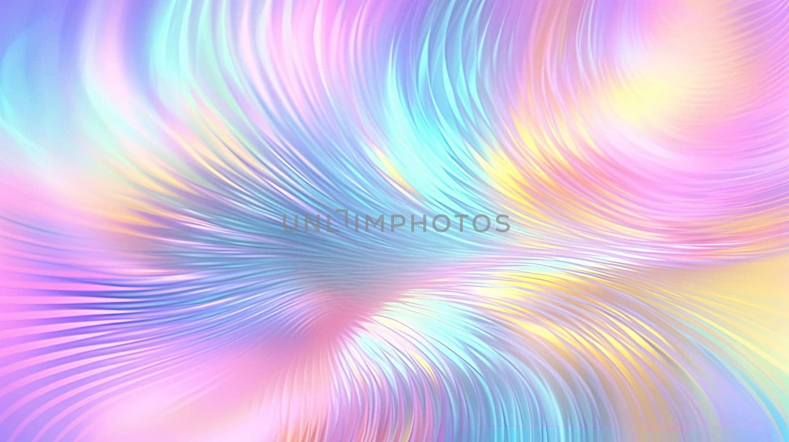 Abstract holographic waves on the iridescent background. Generated AI