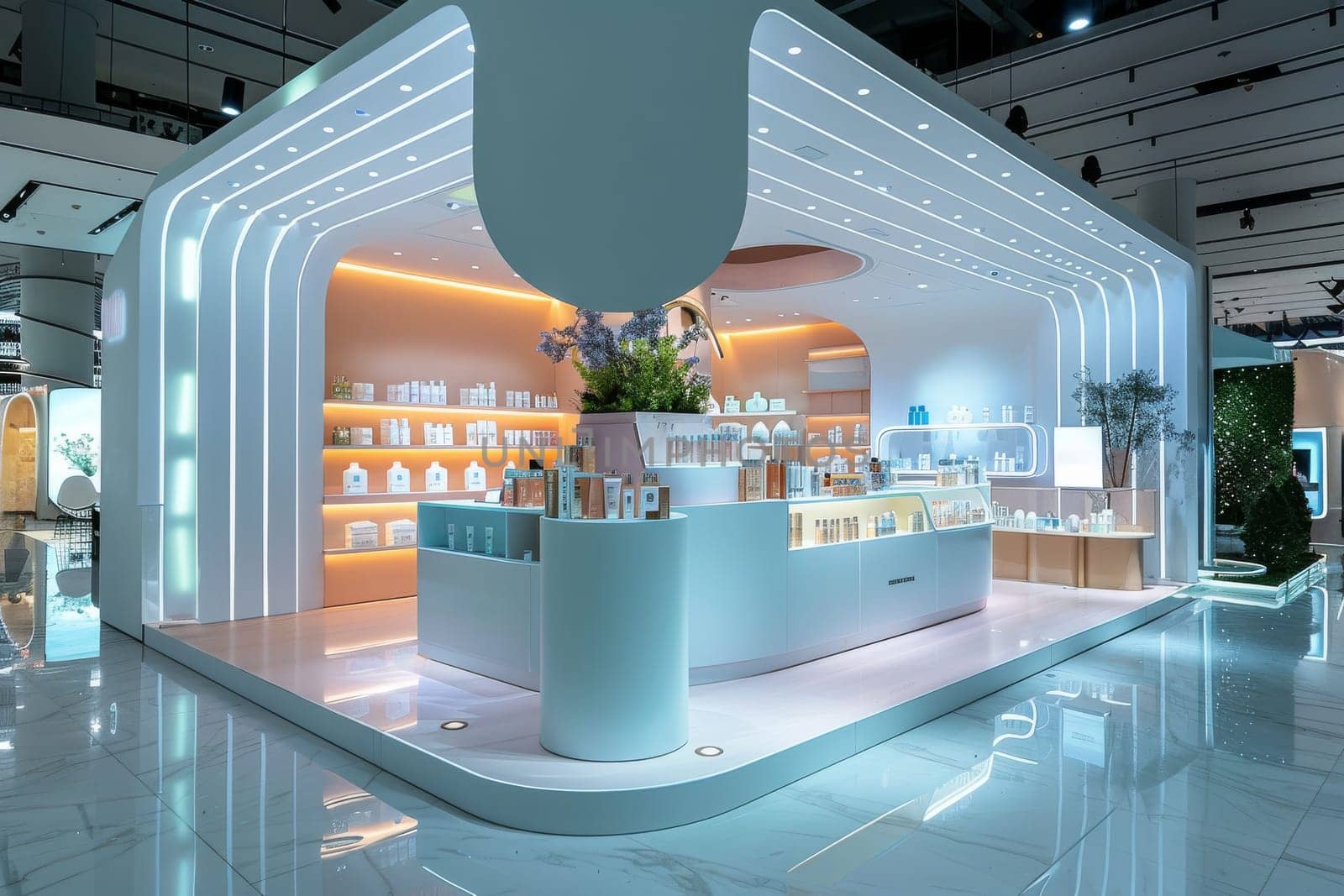 Luxury interior booth of cosmetic product by itchaznong