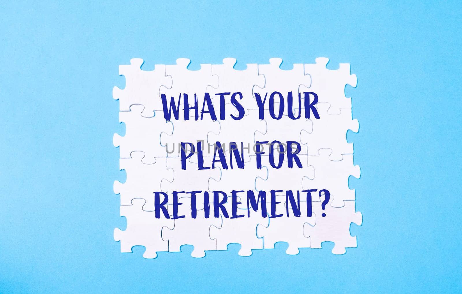 A puzzle with the words What's your plan for retirement written on it by Alla_Morozova93