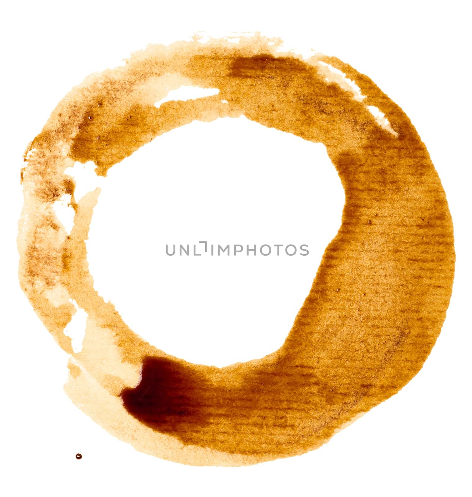 Round imprint of a cup of coffee on an isolated background by ndanko