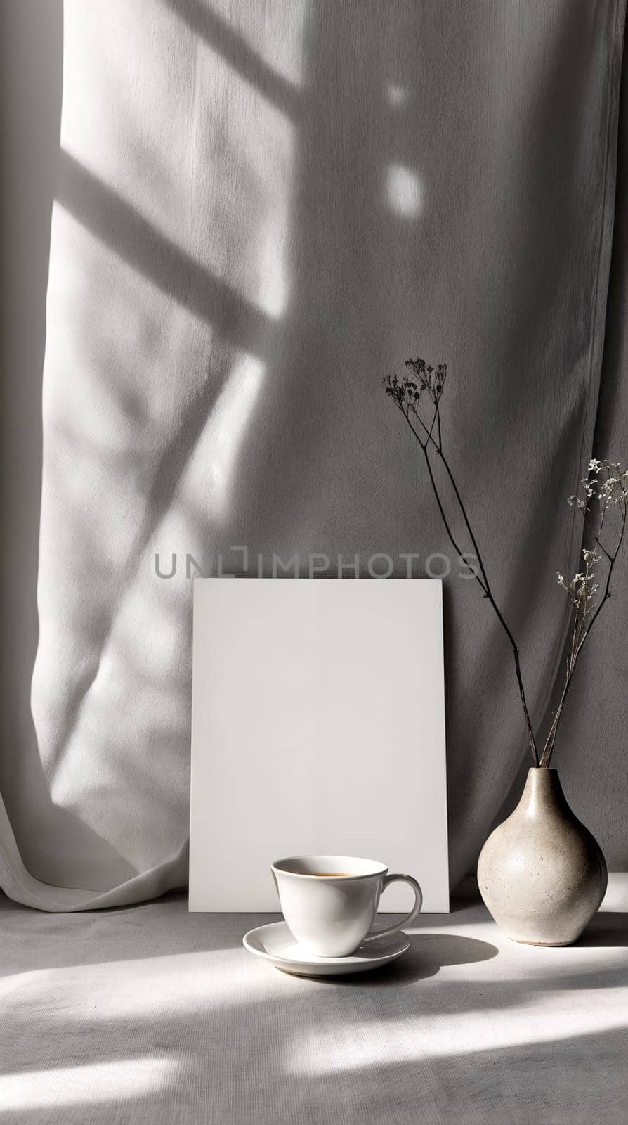 Minimalist still life with coffee and vase by chrisroll