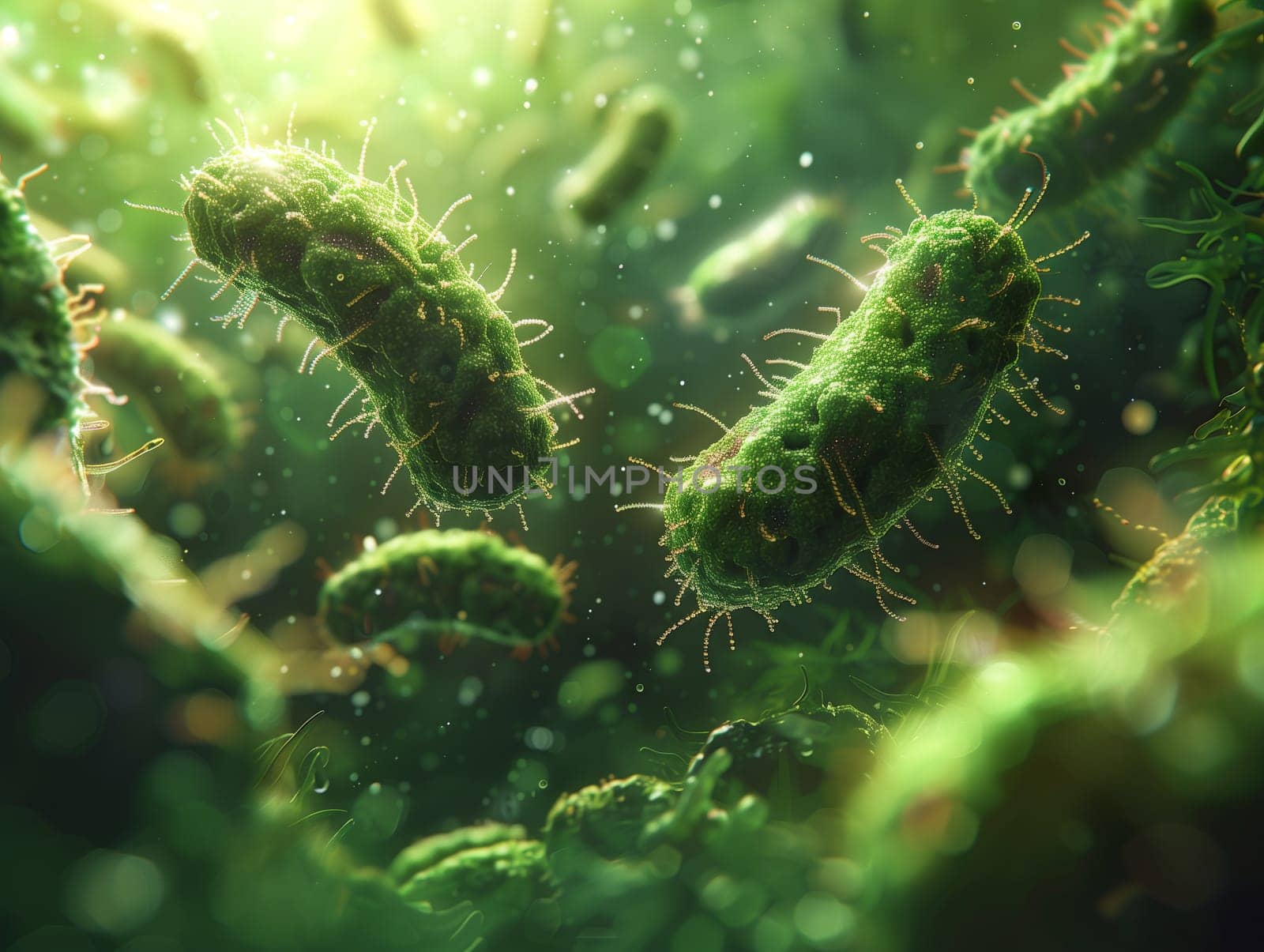Macro photography of green bacteria thriving on a rock, resembling a natural landscape pattern in a terrestrial plant habitat