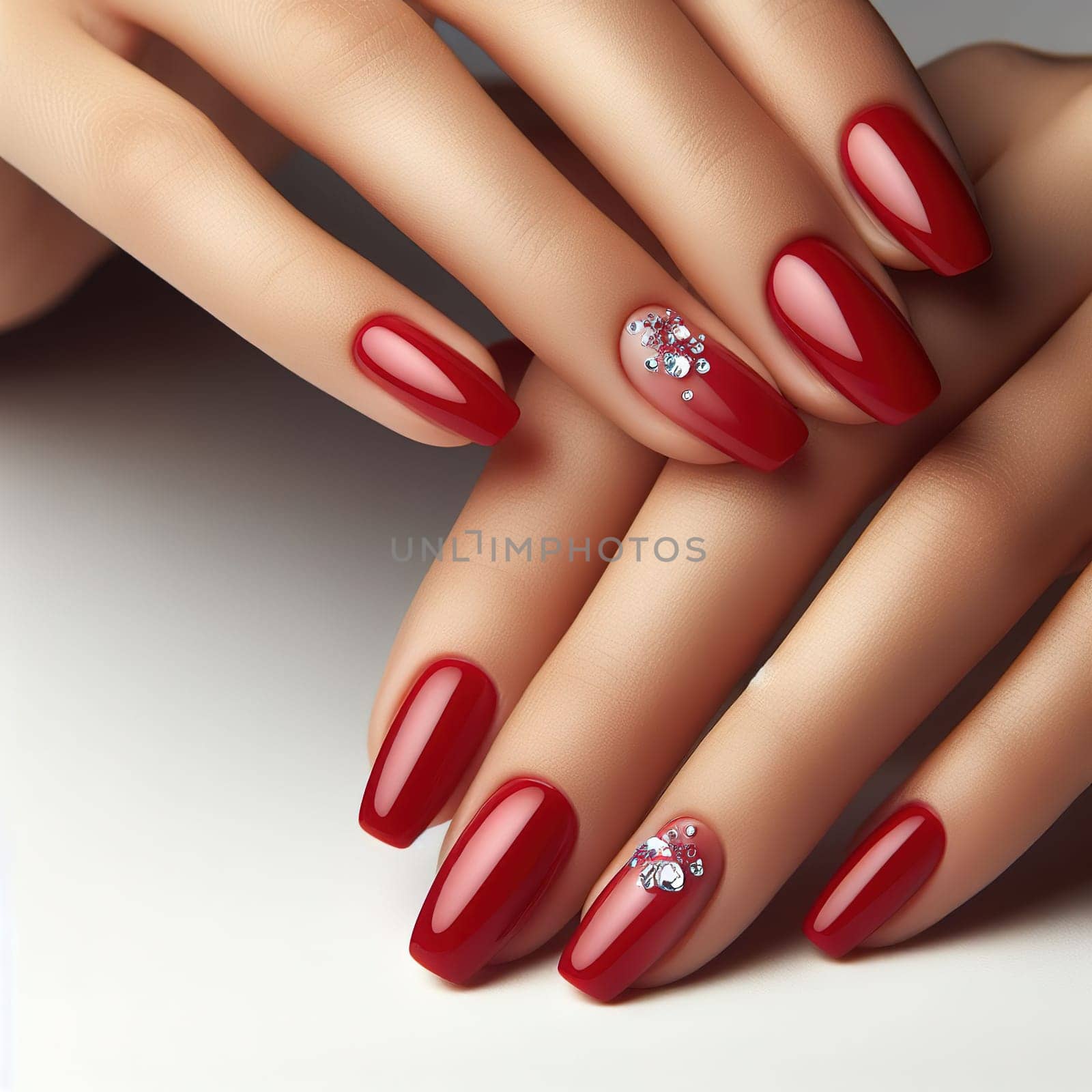 Beautiful women's manicure. Nails. Generative AI. High quality photo