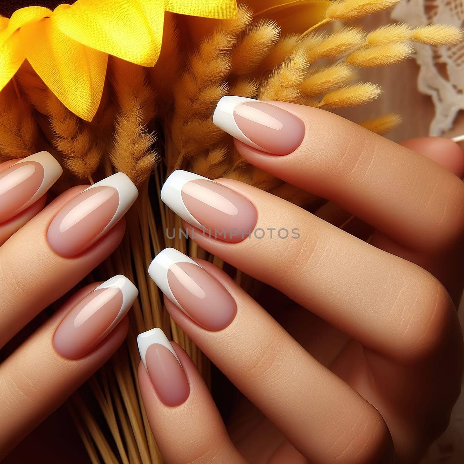 Beautiful women's manicure. Nails. Generative AI. High quality photo