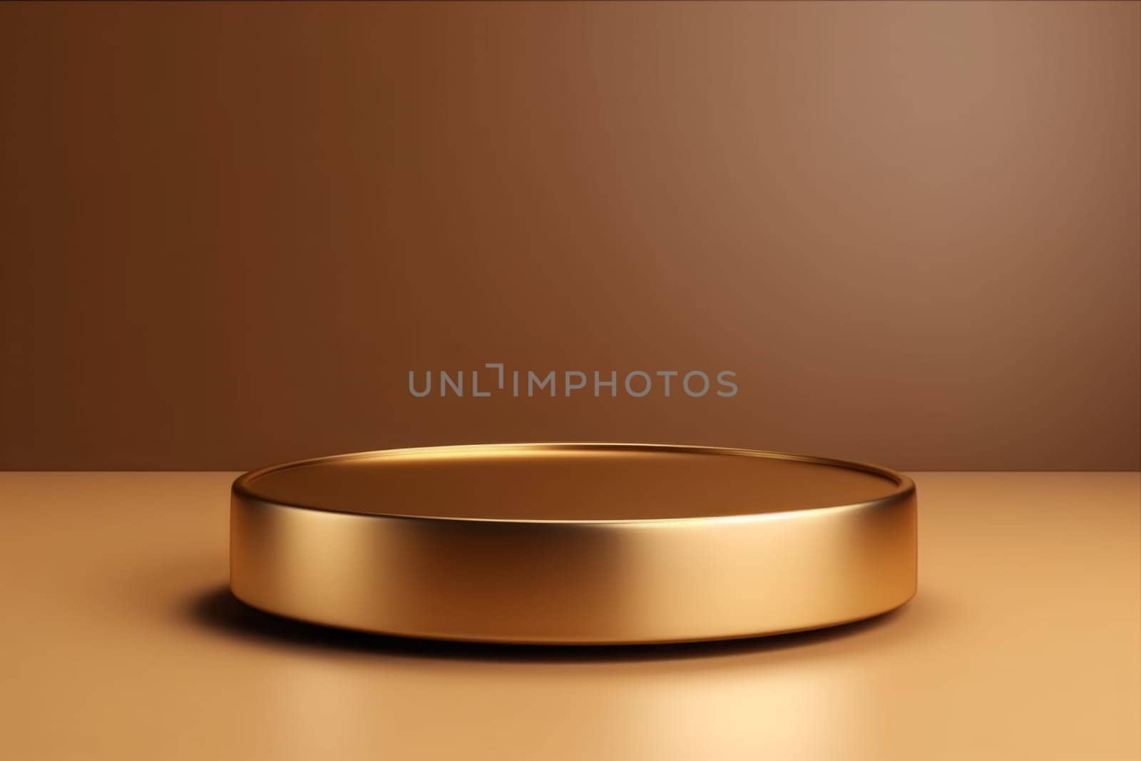 Luxury background with product display podium 3d gold. Generated AI.