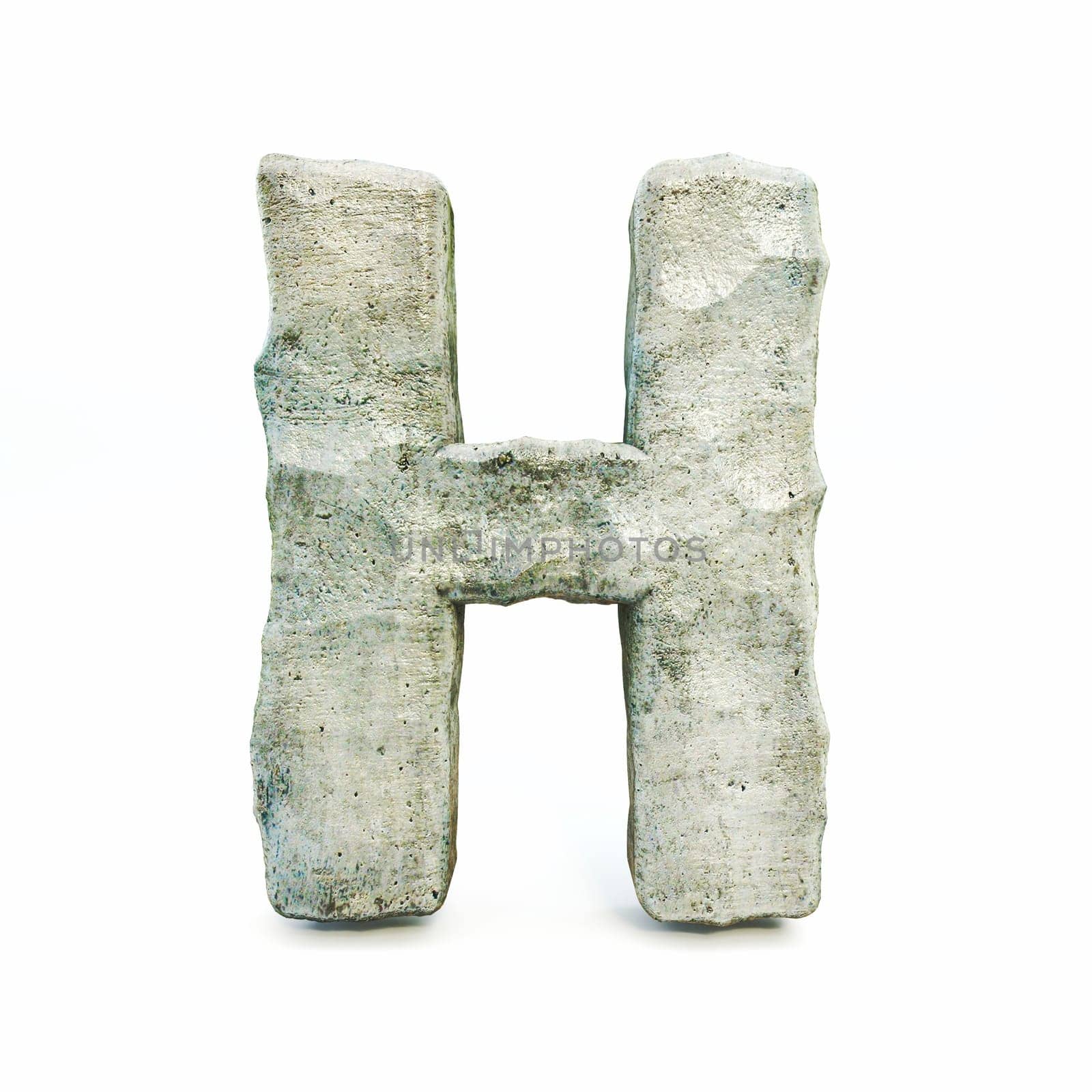 Stone font Letter H 3D by djmilic