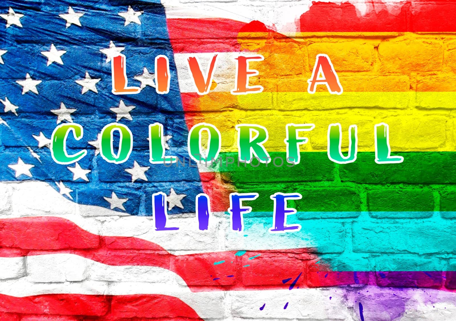 A colorful poster with the words Live a colorful life written on it by Alla_Morozova93