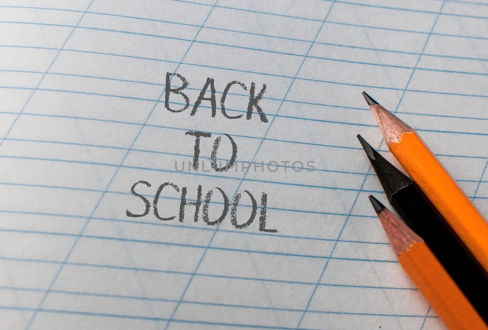A pencil and two pencils are on a piece of paper with the word back to school written in the middle