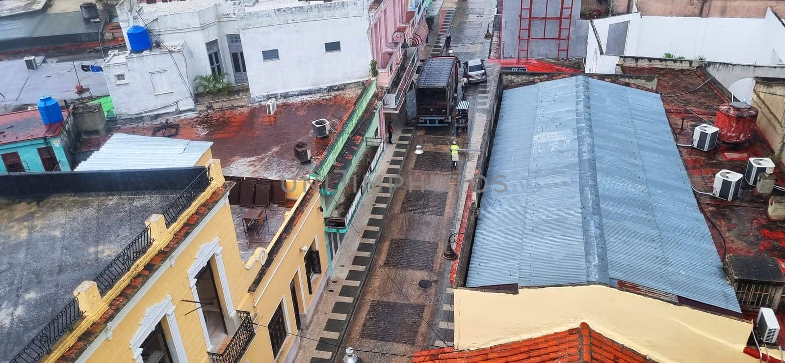 Areal view of the Streets of the city.