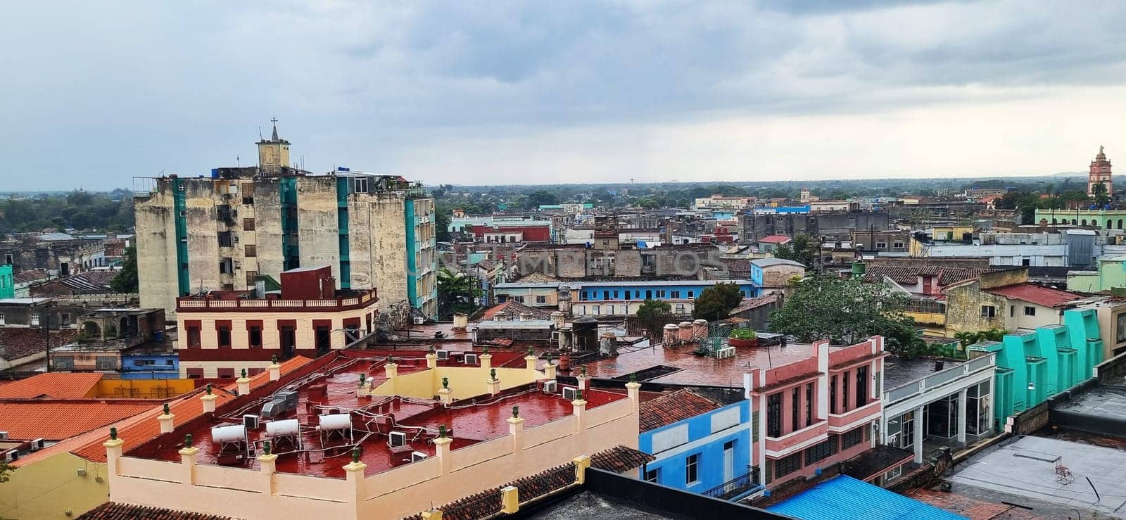 Areal view of the Streets of the city.