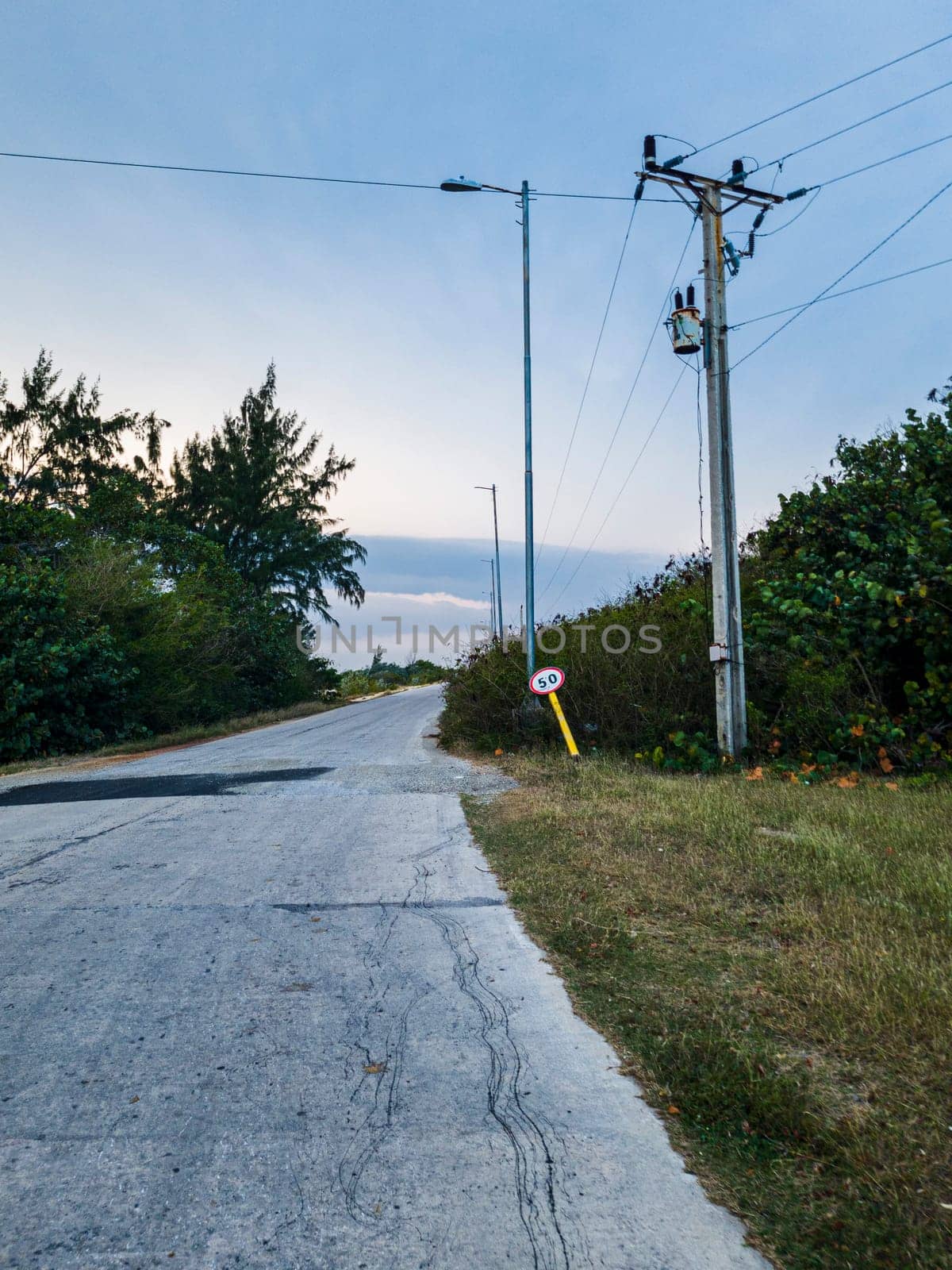 Concept shot of the road in the rural village