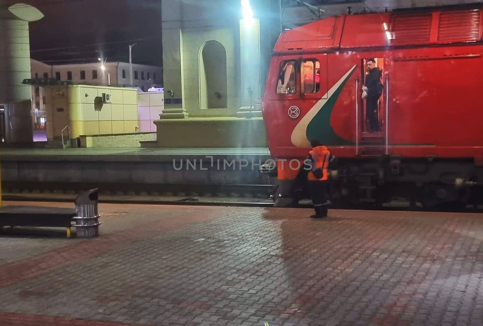 02.03.2024 - Moscow, Russia - Railway station at night