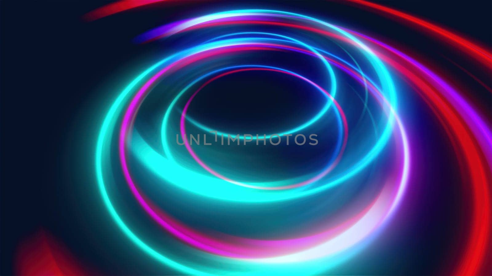 Luminous Swirling Glowing Circles. Computer generated 3d render