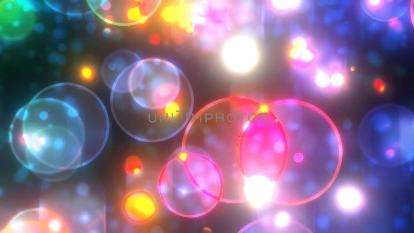 Bright bokeh particles. Computer generated 3d render