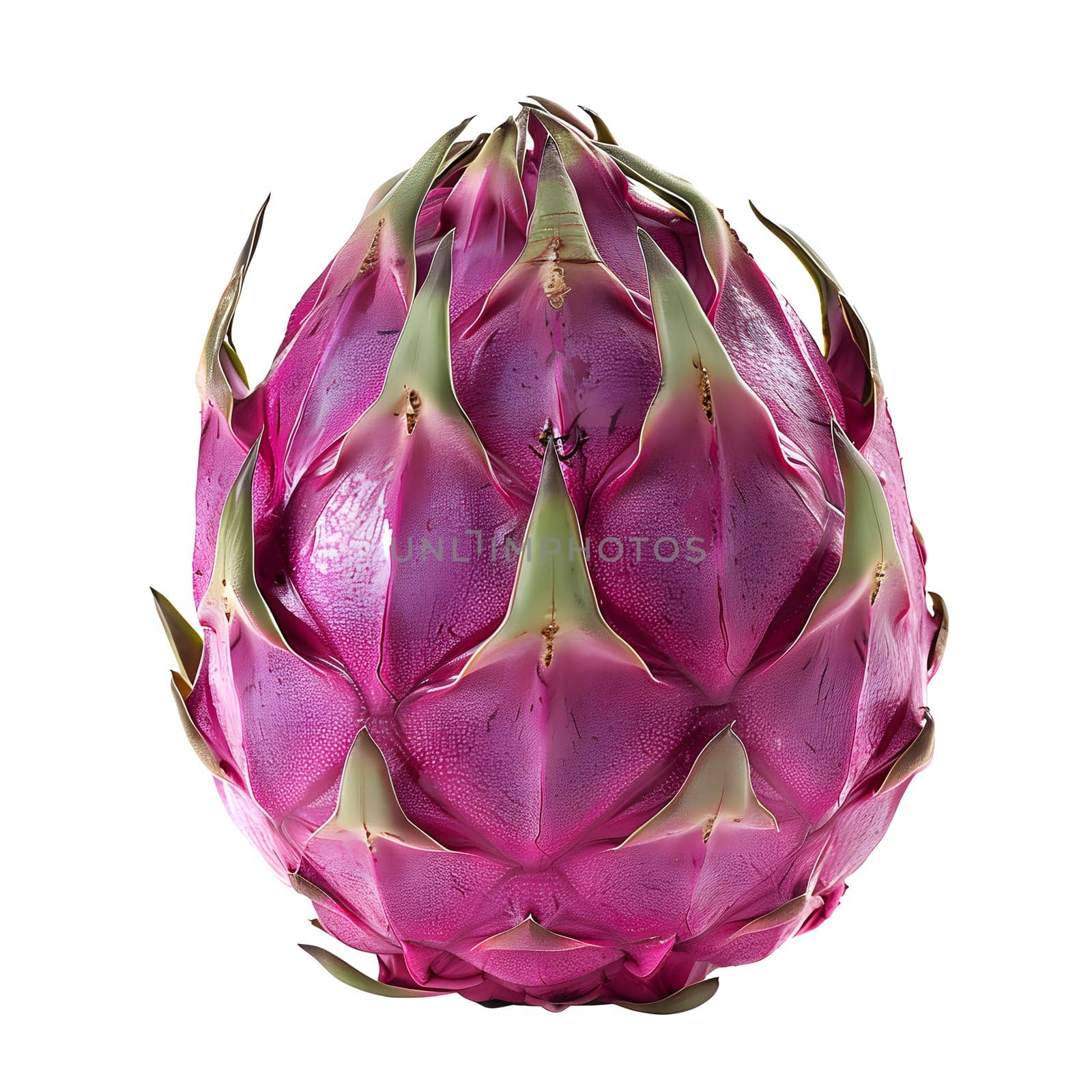 Close up of a magenta artichoke, a flowerlike vegetable, on a white background by Nadtochiy