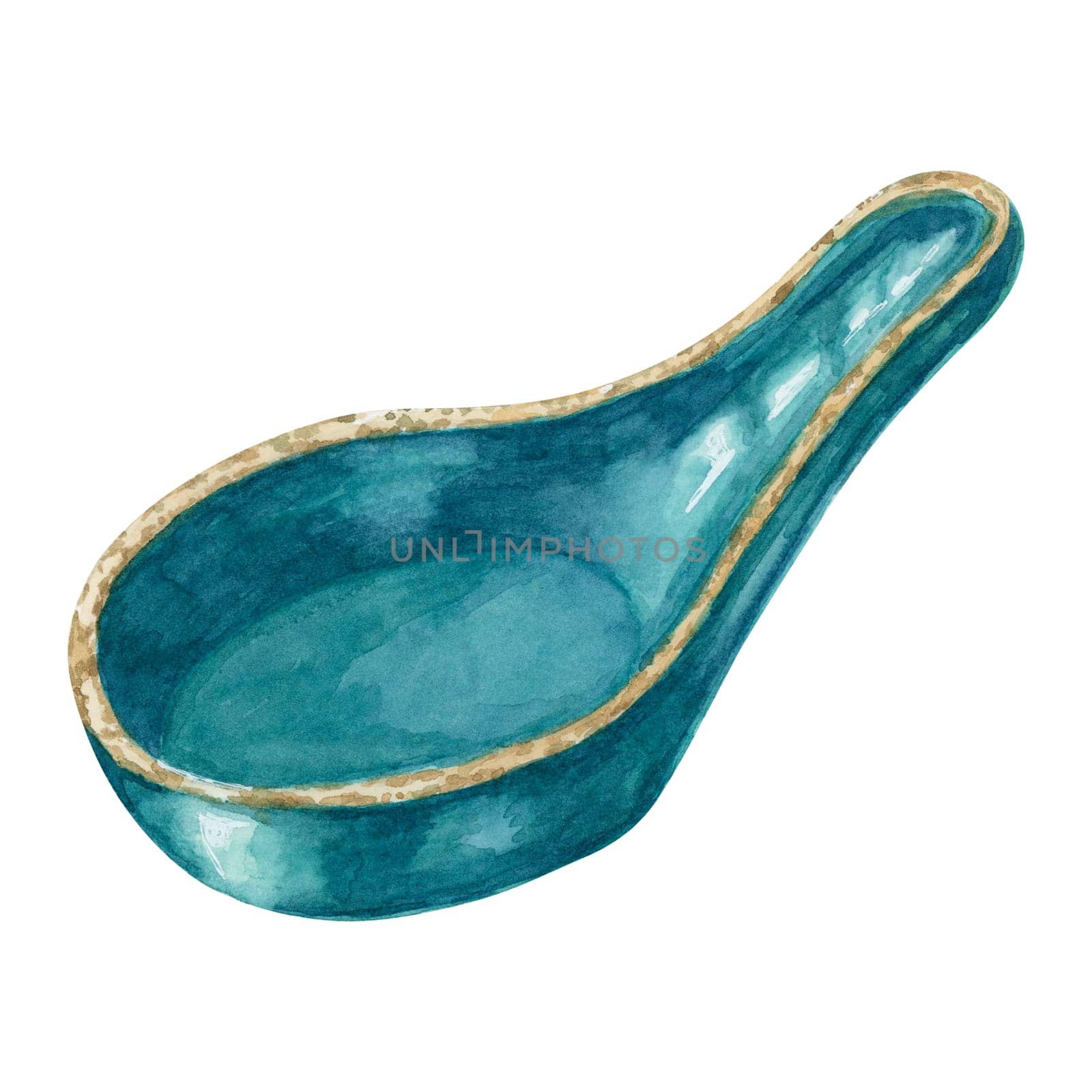 Ceramic spoon in watercolor by Fofito