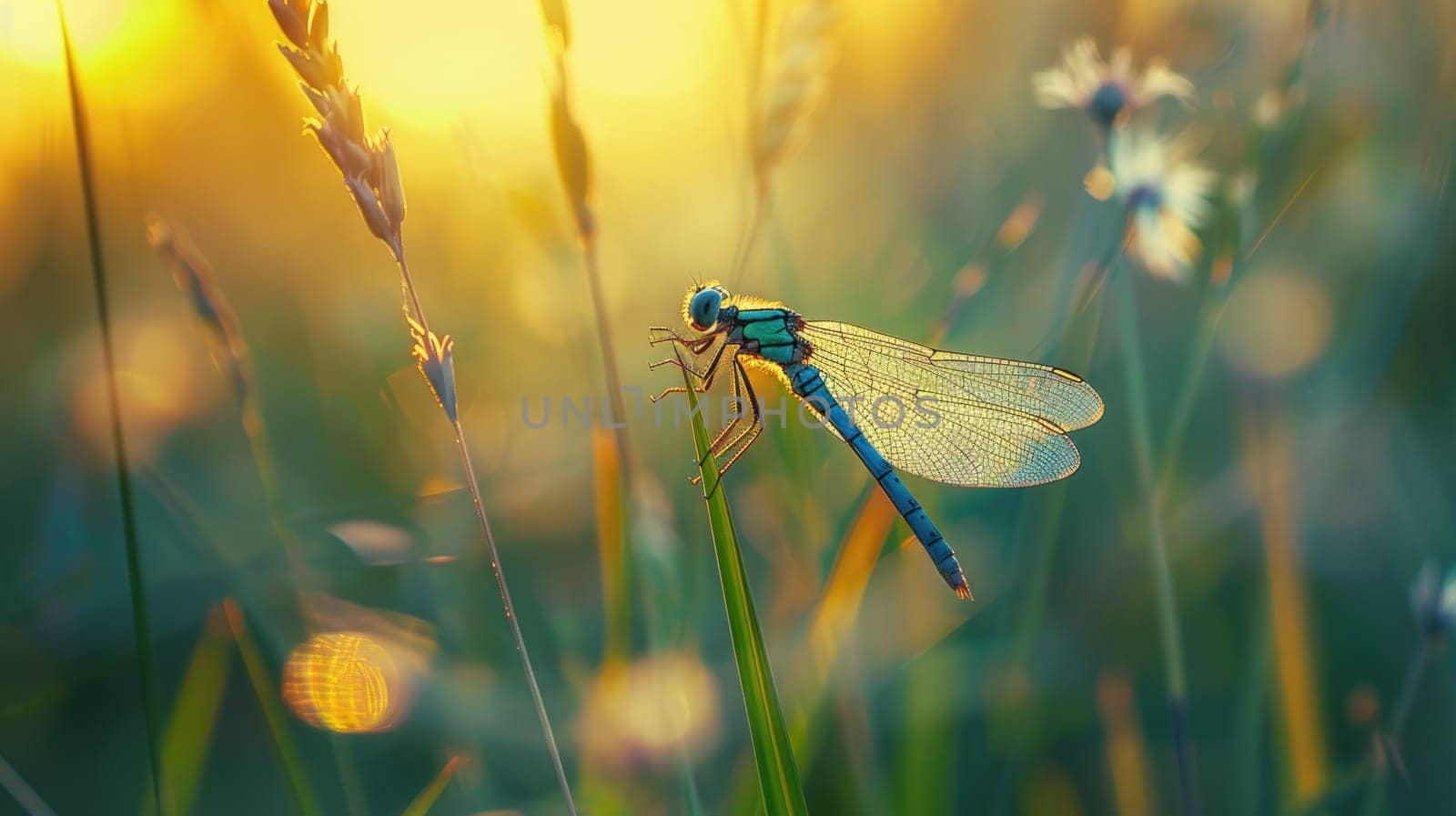 A beautiful dragonfly on a twig, A beautiful life in natural, Generative AI by nijieimu