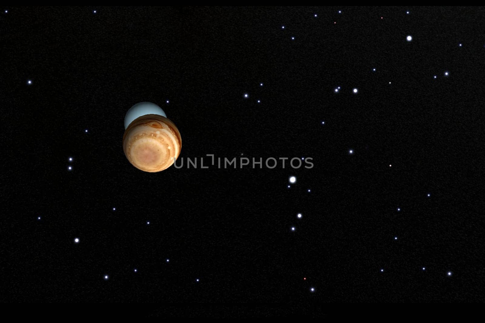 Planets of the solar system in space against the starry sky.Planets of the Solar System in the Universe. 3D rendering