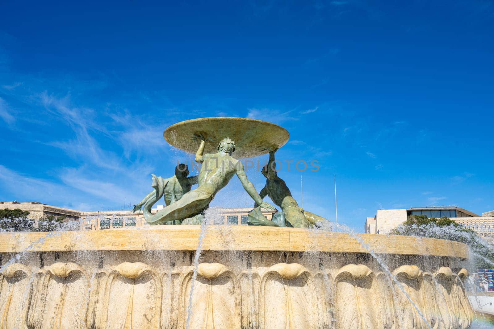 the fountain of the tritons in Valletta, Malta by sergiodv