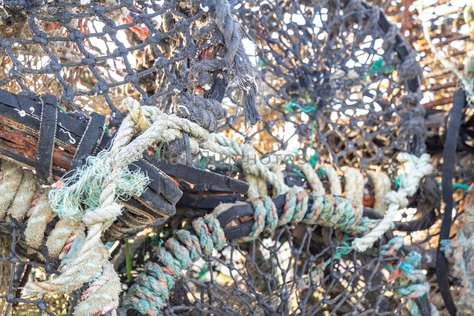 Close up of Lobster Pots or traps in Ireland.