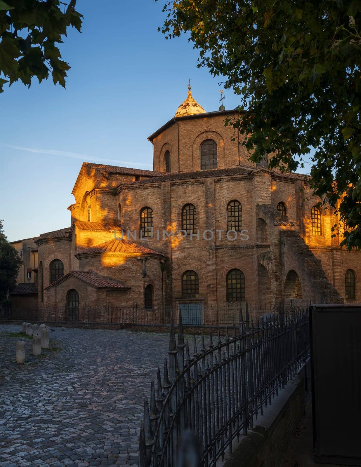 Basilica di San Vitale at morning, one of the most important examples of early Christian Byzantine art in Europe,built in 547, Ravenna, Italy