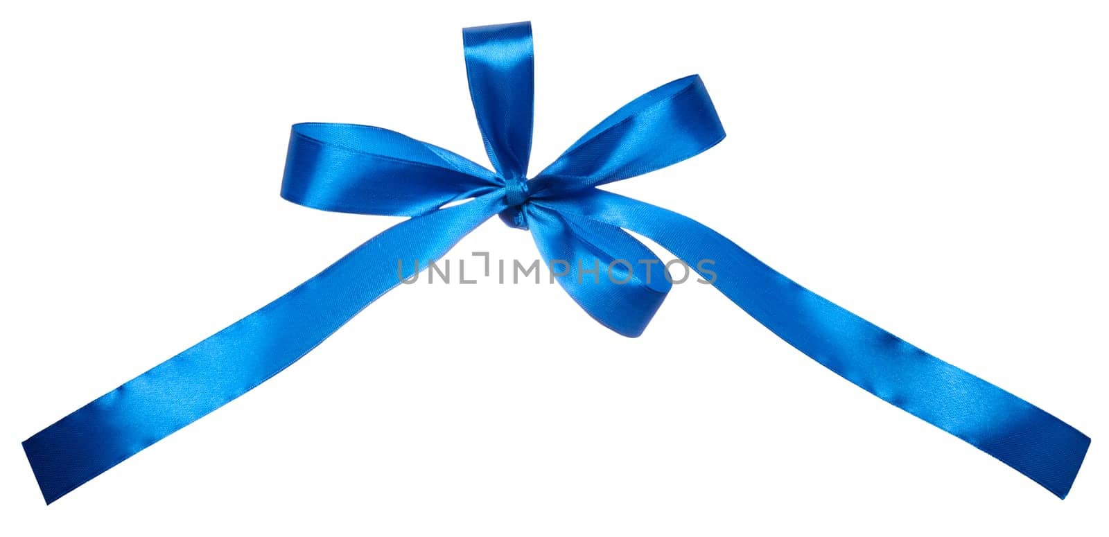 Blue bow for decoration on isolated background by ndanko