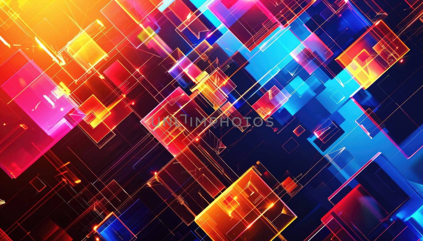 A colorful background with pink, blue, and purple blocks by AI generated image.