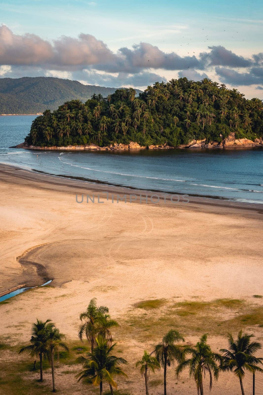 Morning at the beach of Santos, São Paulo, Brazil.