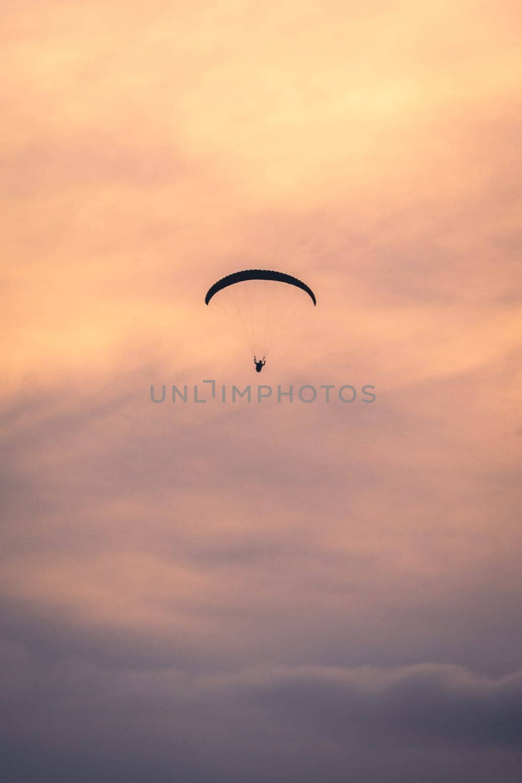 Paragliding in the sky of Sao Vicente, Brazil.