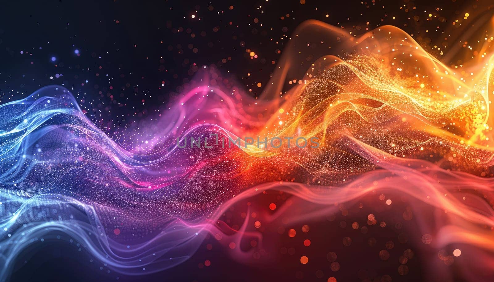 A colorful wave with a lot of dots on it by AI generated image.