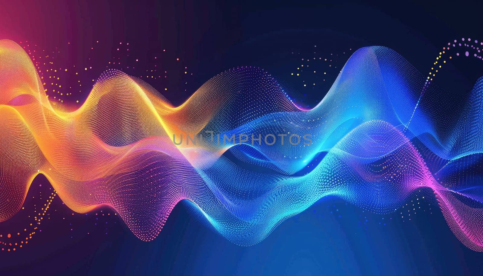 A colorful wave of light with a starry background by AI generated image.