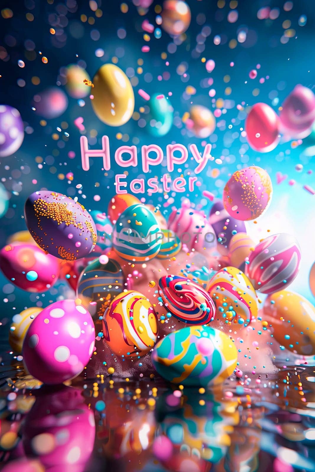 Beautiful bright Easter eggs. selective focus. by yanadjana