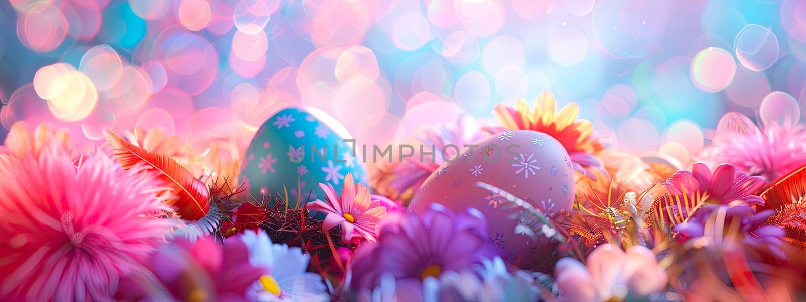 Beautiful bright Easter eggs. selective focus. holiday.