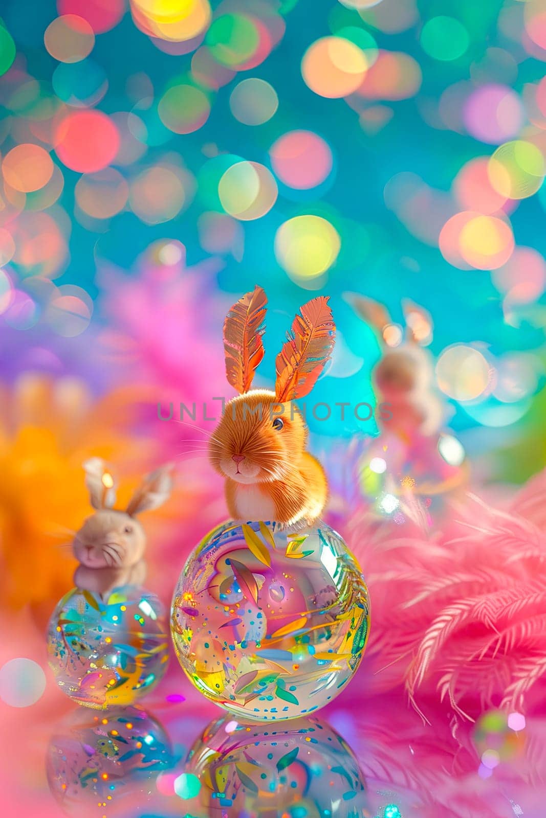 Beautiful bright Easter eggs. selective focus. by yanadjana