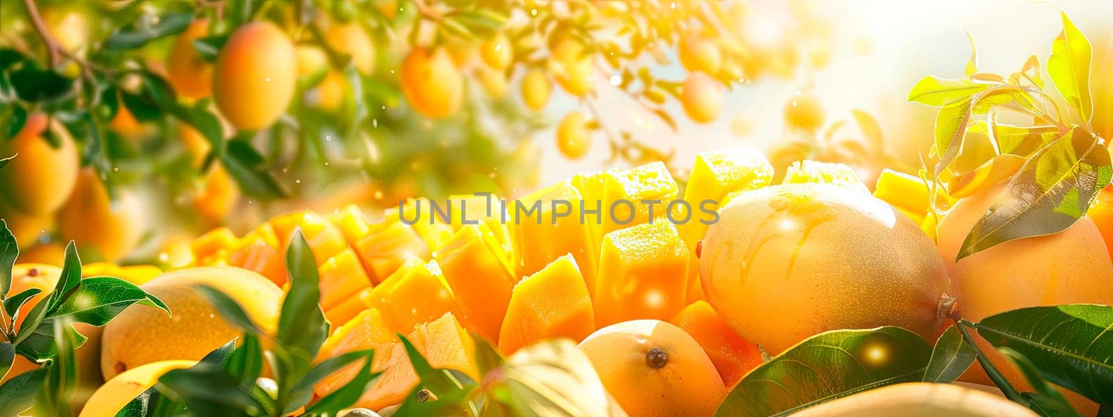Mango harvest in the garden. selective focus. by yanadjana