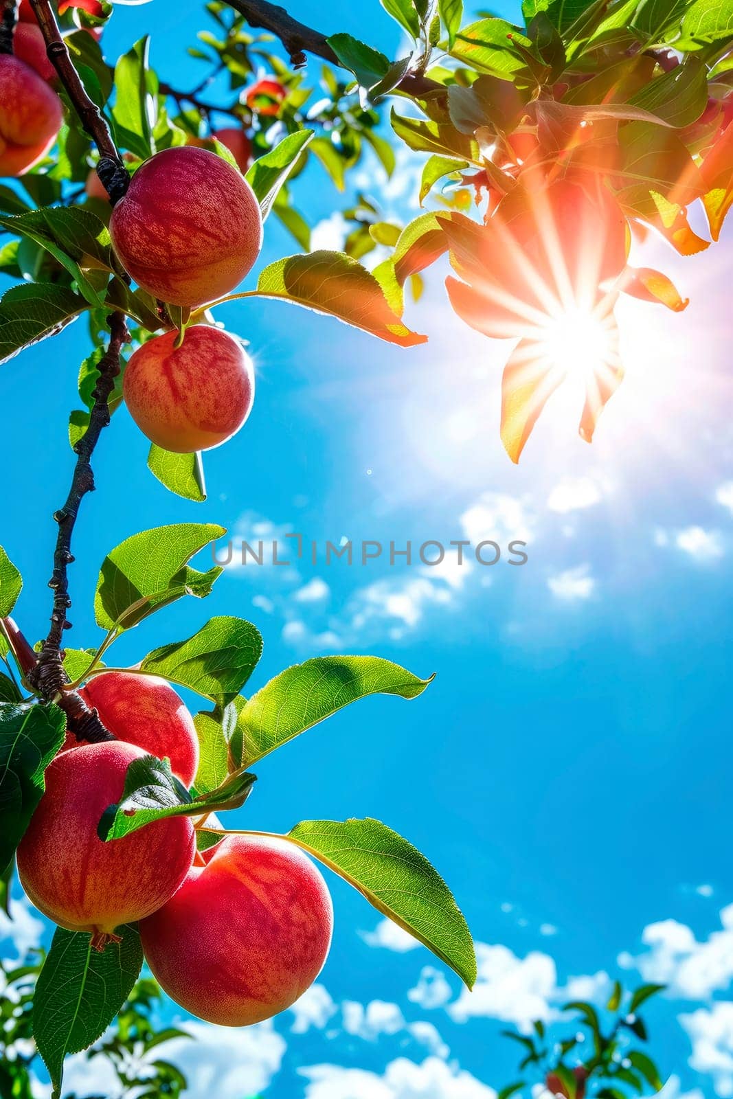 Nectarine harvest in the garden. selective focus. food.