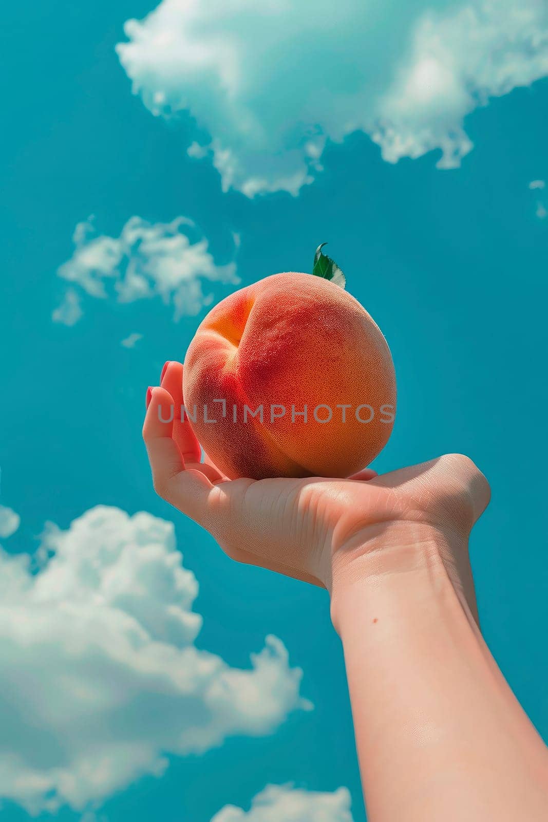 Peaches harvest in the garden. selective focus. by yanadjana