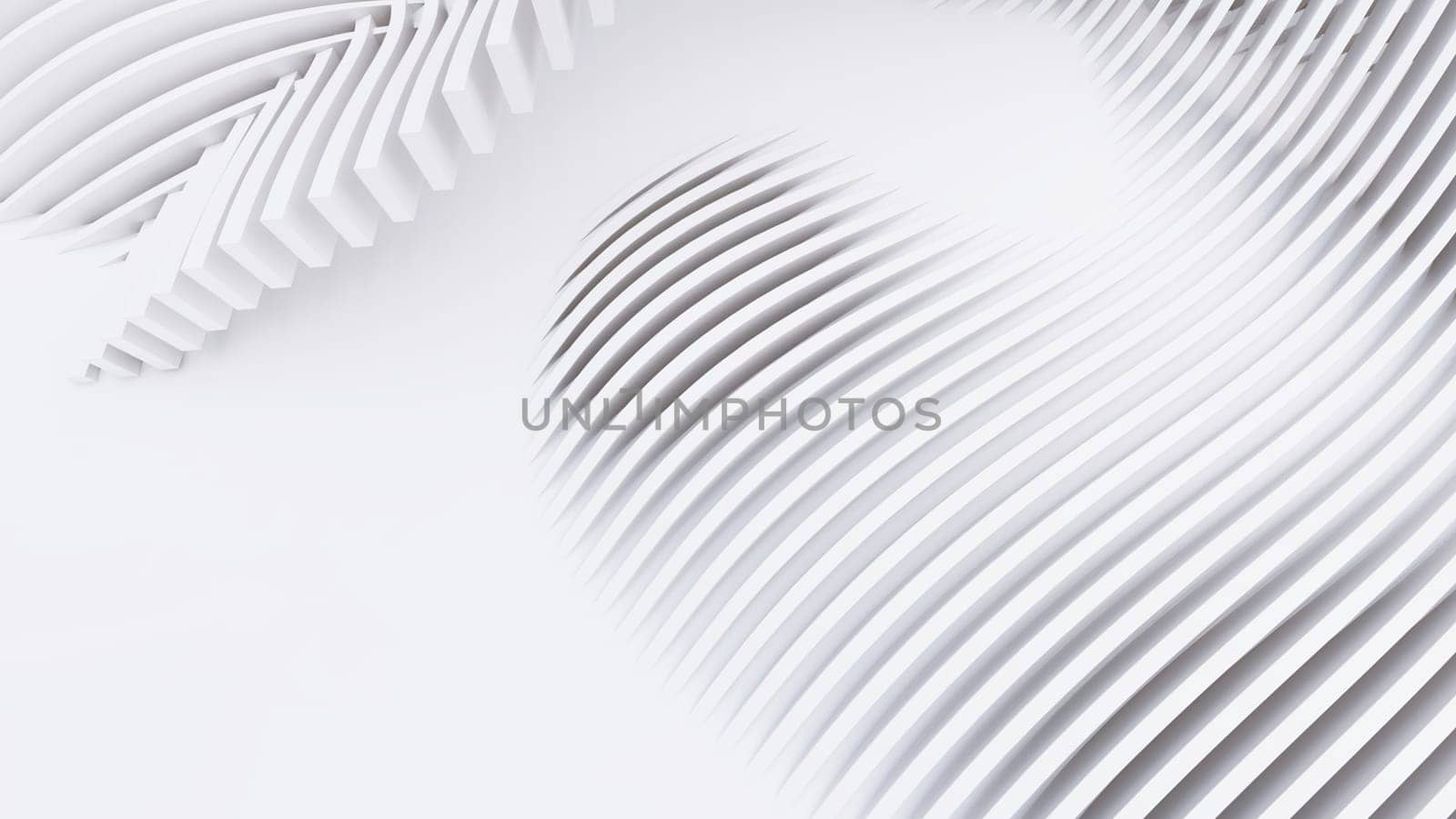 Abstract Curved Shapes. White Circular Background.  by teerawit