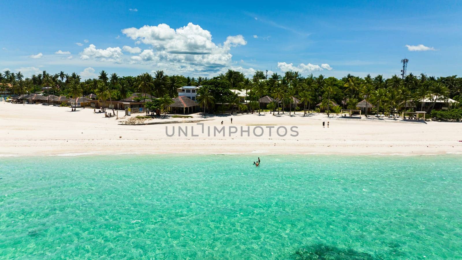 Beautiful tropical beach and blue sea. Bantayan island, Philippines.