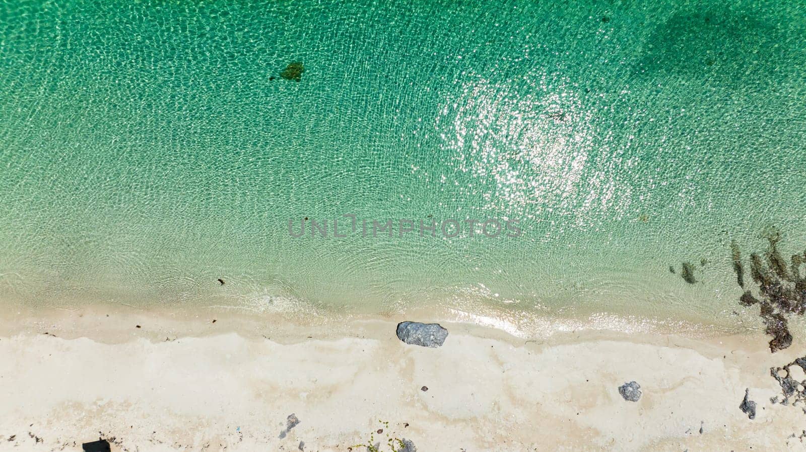 Tropical landscape with a beautiful beach top view. Bantayan Island. Philippines.