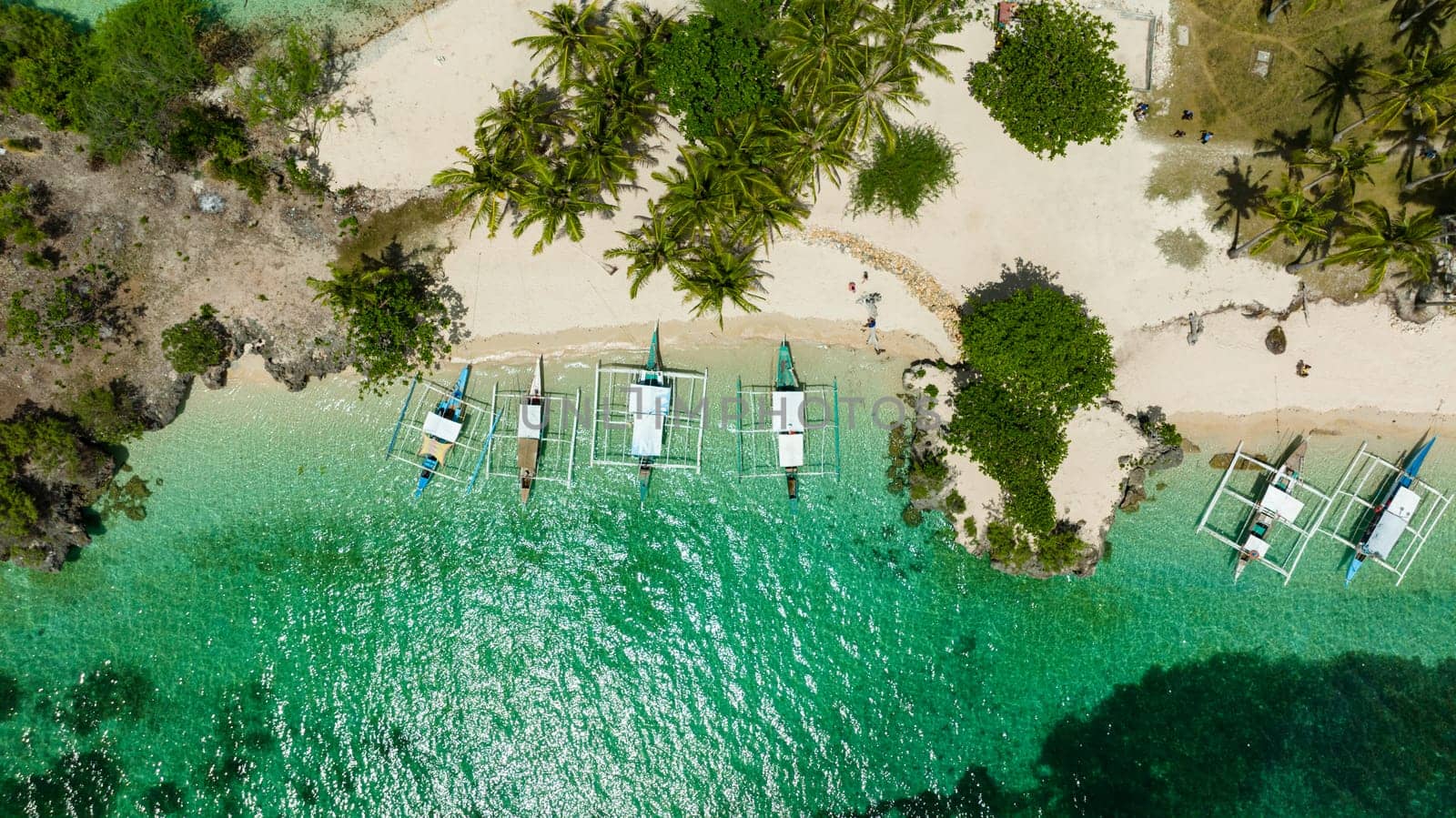 A tropical island and a beautiful beach. Balidbid Lagoon, Bantayan island, Philippines.