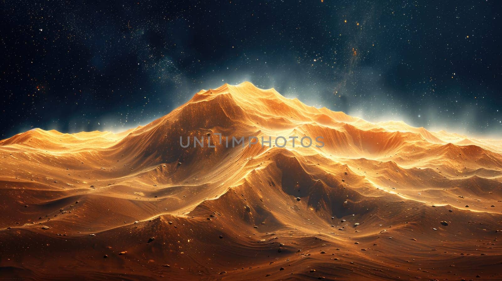Computer Generated Image of Majestic Mountain Range. Generative AI. by but_photo